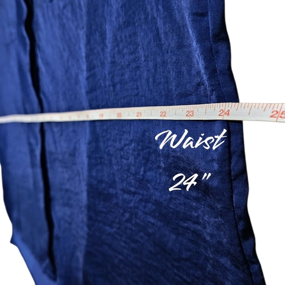 Chico's Sz 3 (XL/16) Blue Button Front Blouse Top Short Sleeve Satin Look Pocket - Picture 11 of 11